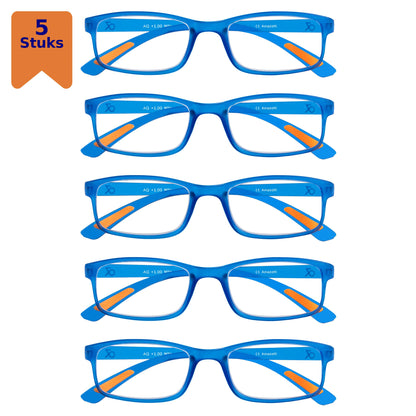 Milano Voordeelset - Trendy Leesbril voor Dames en Heren - 5 SET