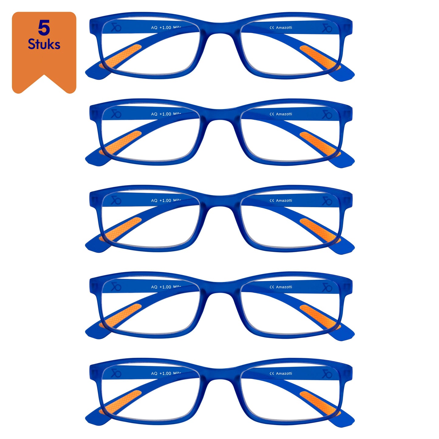 Milano Voordeelset - Trendy Leesbril voor Dames en Heren - 5 SET