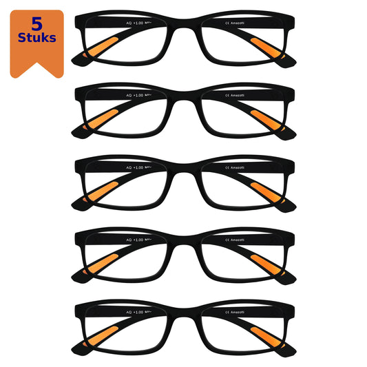 Milano Voordeelset - Trendy Leesbril voor Dames en Heren - 5 SET