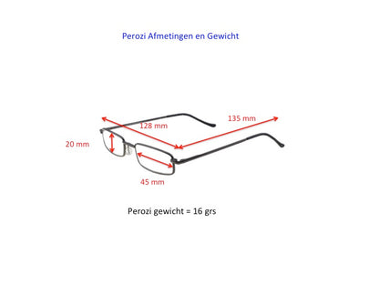Perozi - Klassieke 'Look over' leesbril voor Dames en Heren